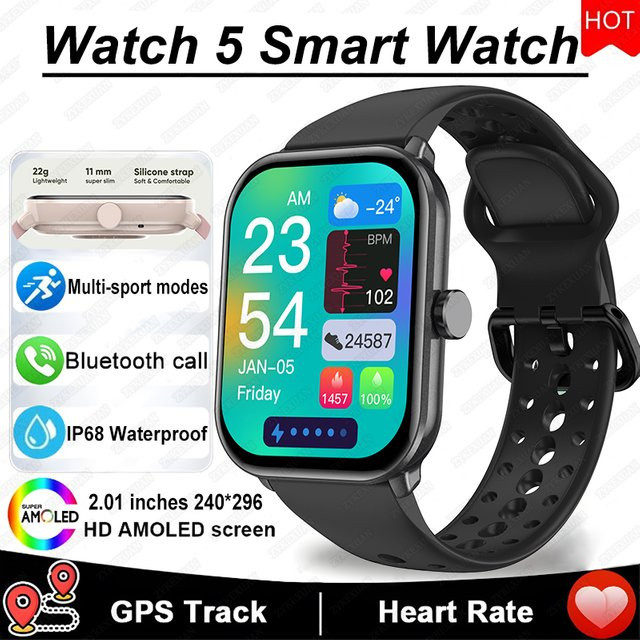 BOXUXING Smartwatch, Schwarz, Silikon, Unisex - Bild 1