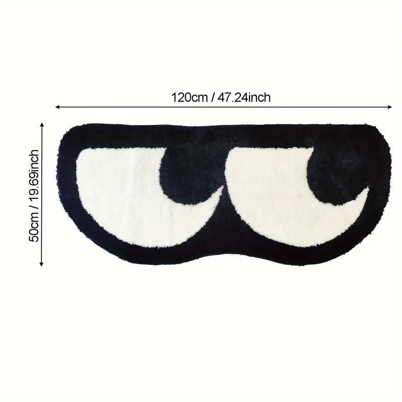 Lodestar Abstrakter Teppich mit Augenmuster in Schwarz, Rutschfest und Waschbar, B/T: 120 x 50 cm - Bild 3