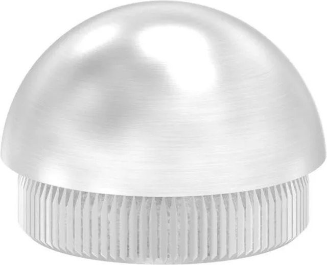 FeNau Rohrabschlussstopfen aus V2A Edelstahl in Silber für Halbrundrohr Ø 33,7 x 2,0 mm zum Einschlagen - Bild 1