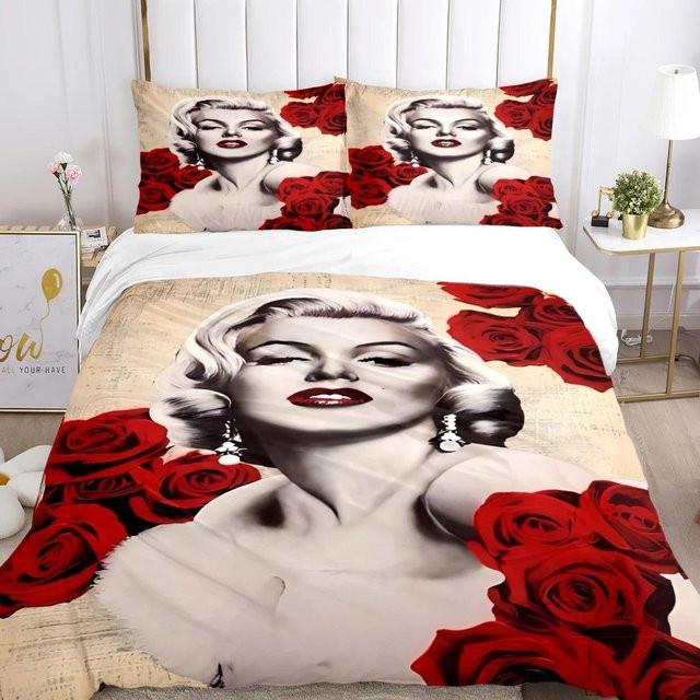 Marilyn Monroe Bettwäsche-Set mit Motiv, 3-teilig, Mehrfarbig, B/H: 150 x 200 cm - Bild 1