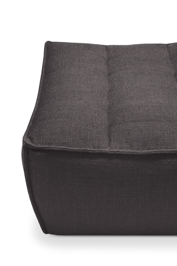 Ethnicraft N701 Polsterhocker in Grau mit Stoffbezug und minimalistischem Design - Bild 3