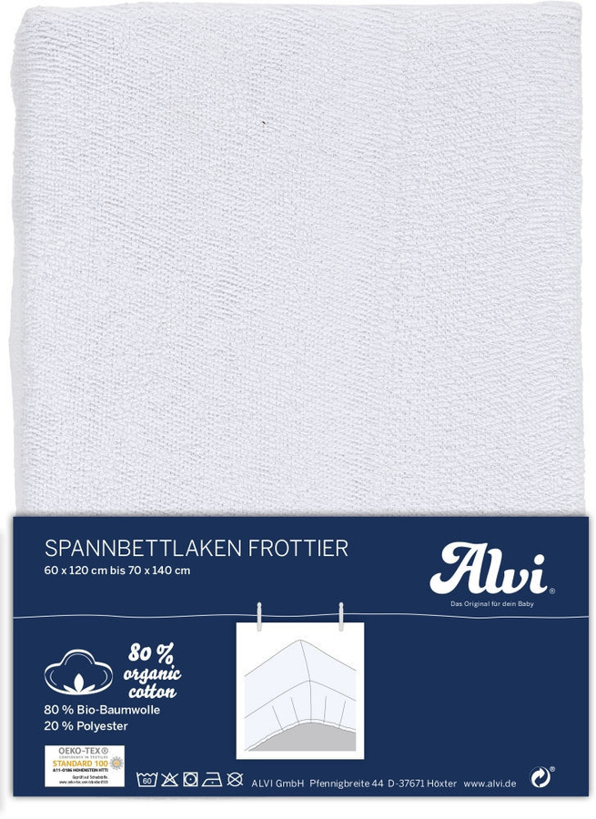 Alvi Spannbettlaken aus Bio-Baumwolle in Weiß, B/T: 70 x 140 cm - Bild 1