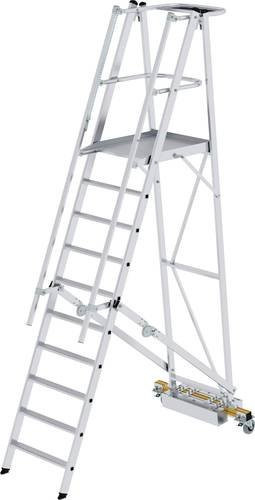 MUNK Günzburger Steigtechnik Aluminium Plattformleiter fahrbar mit Werkzeugablage in Silber, Arbeitshöhe: 4,3 m, B/T/H: 65,0 x 60,0 x 10,0 cm - Bild 1
