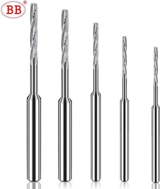 BB Maschinen Mikro-Hartmetall Spiralnut Reibahle Bright PRO CNC für Aluminium mit externer Kühlung, Farbe: Silber - Bild 1