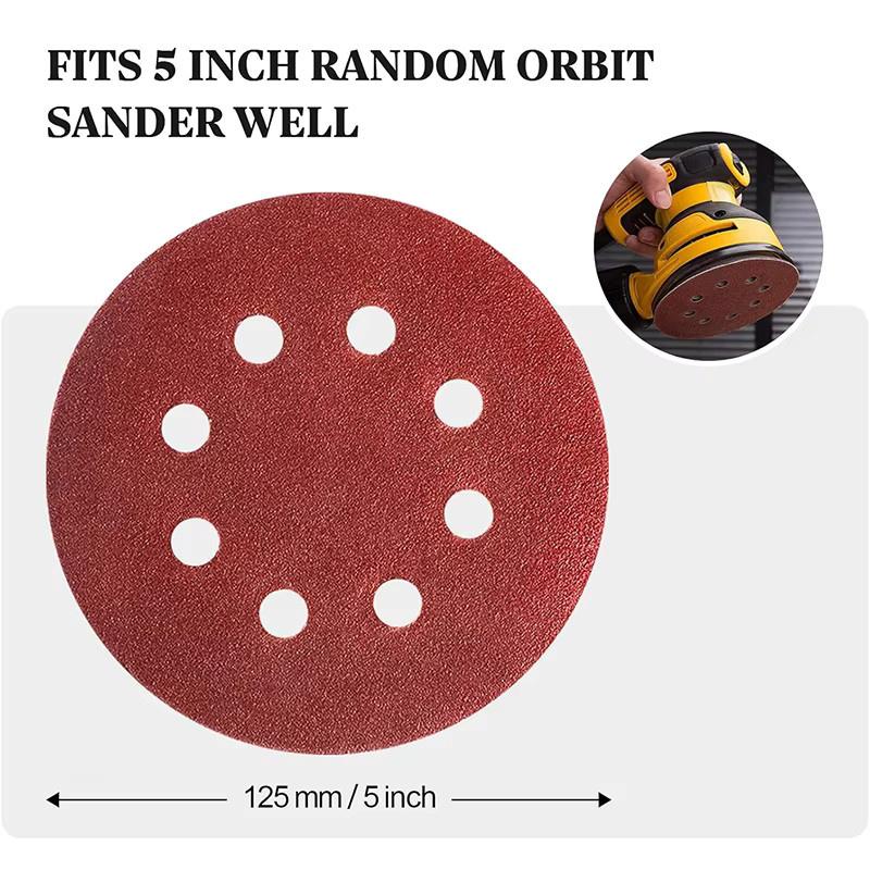 TQLQ Schleifscheiben Set 10 Stück 125 mm 8 Loch Körnung 40 bis 2000 für Holzbearbeitung und Metall - Bild 6