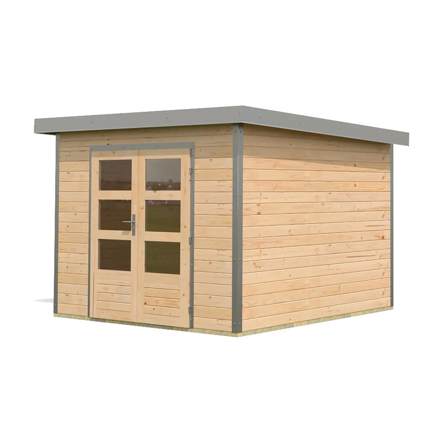 Karibu Gartenhaus Domingo A in Grau und Naturbelassen, B/T/H: 218,5 x 270 x 270 cm - Bild 2
