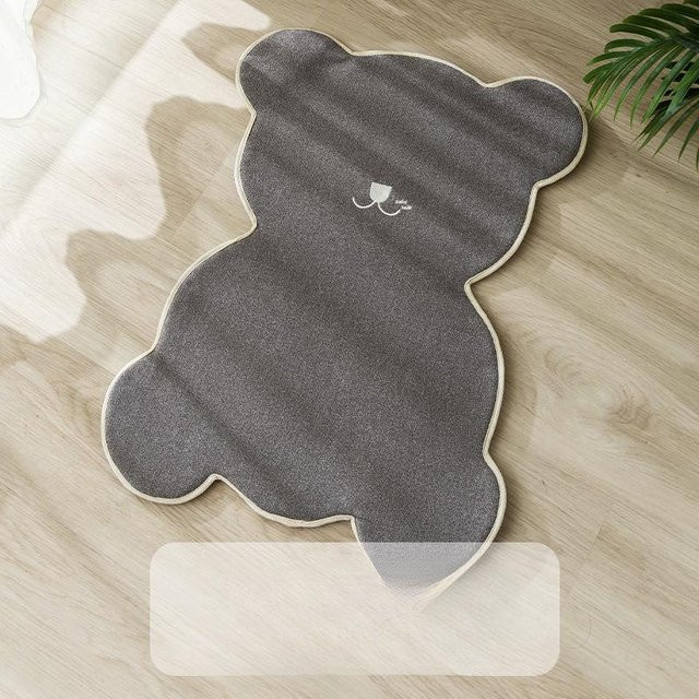 Schmutzabweisende Haustier-Schlafmatte mit Cartoon-Design für Katzen und Hunde, B/L: 65 x 52 cm, Farben: Braun und Grau - Bild 1