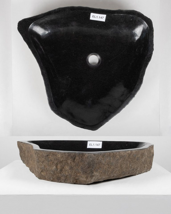 Wohnfreuden Aufsatzwaschbecken Megalith aus Naturstein, Breite: 60 cm - Bild 1