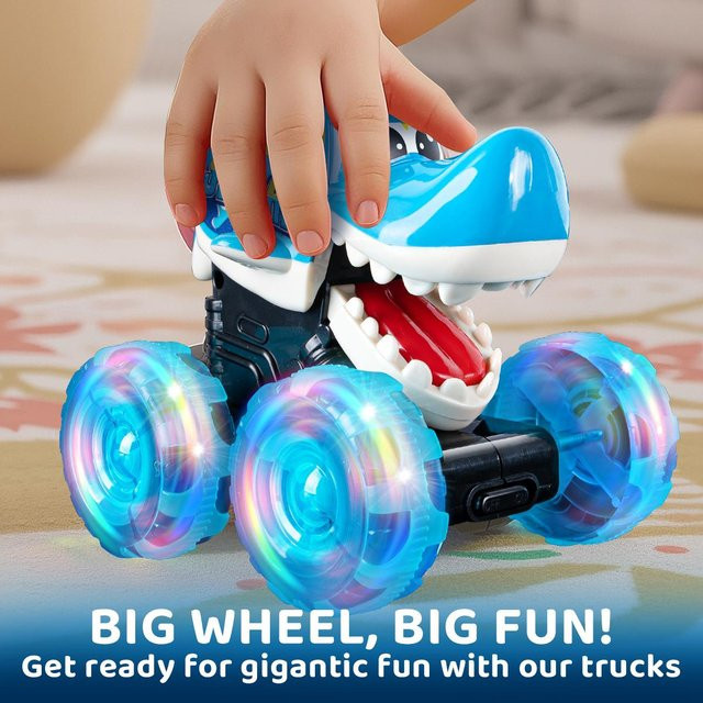 Binchi Outdoor Product Monster Truck Tierauto, elektrisch, mit LED leuchtenden Rädern, blau, ab 4 Jahren - Bild 1