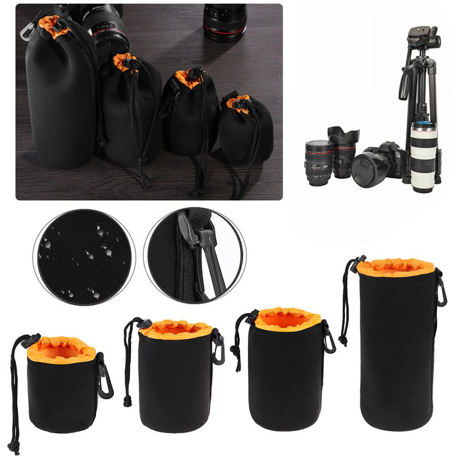 VODOOL Kameraobjektiv-Tasche aus Neopren in Schwarz, wasserdichte Objektiv-Schutzhülle für Canon und Sony sowie digitale SLR-Kameras - Bild 3