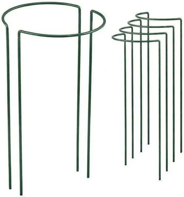 TTL GARDEN Strauchstütze Pflanzenhalter aus Metall in Grün, 4er Set, Höhe: 70 cm, Breite: 40 cm - Bild 1