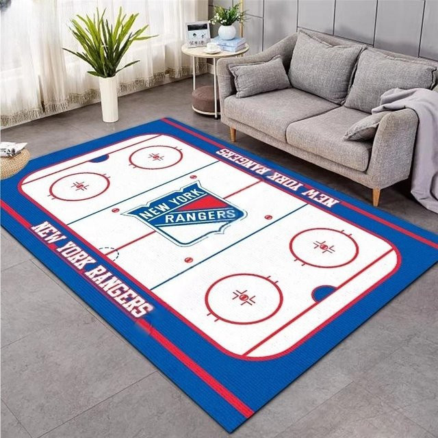 Karpetti Eishockey 3D Teppich, blau, B/T: 120 x 80 cm, rutschfest und maschinenwaschbar - Bild 1