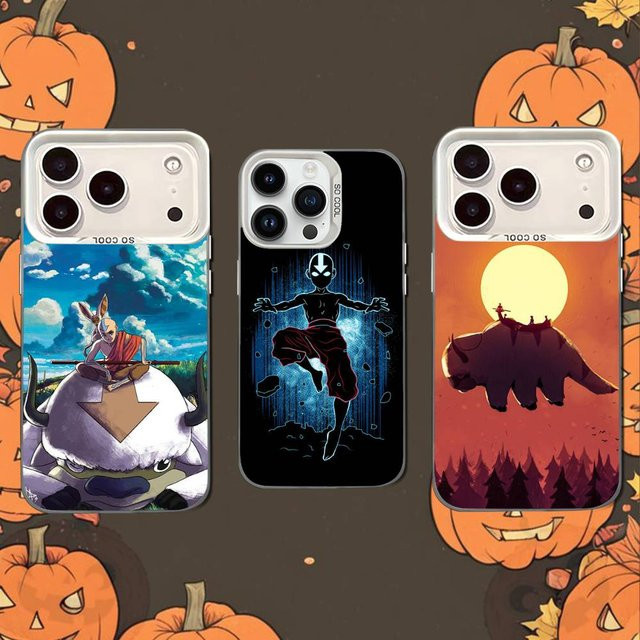 Avatar Aang Appa Handyhülle für iPhone 15 16 17 14 13 12 11 Pro Max Plus Mini SE, Weiße Candy Hülle mit mattem Finish und stoßfestem Schutz - Bild 1
