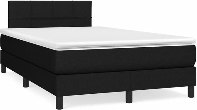 vidaXL Boxspringbett mit Matratze Schwarz Stoff B/T: 120 x 200 cm - Bild 1