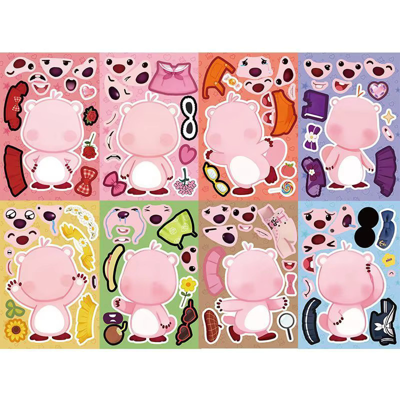 Bandai Loopy Baby Beaver DIY-Puzzle-Aufkleber, 8-teiliges Set - Bild 3