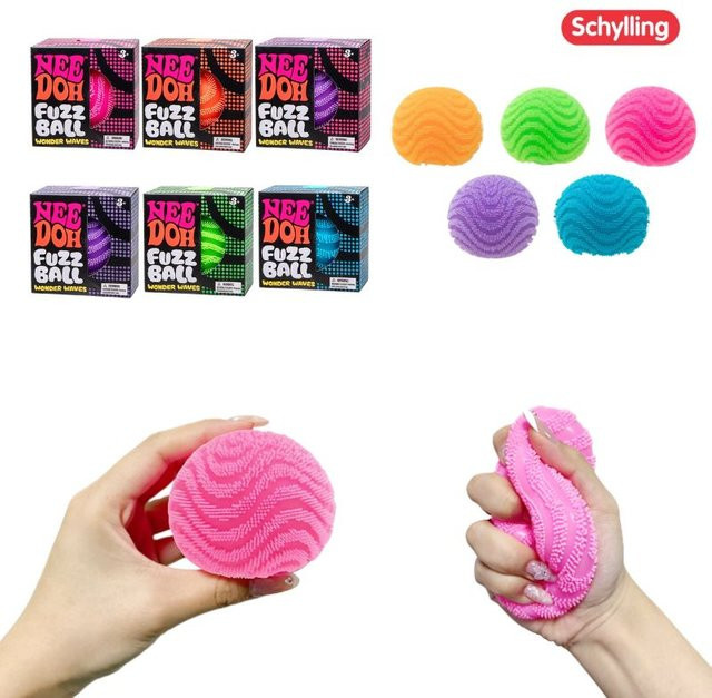 Schylling Fuzz Ball Osterei-Stil Weiches Quetsch-Fidget-Spielzeug Nee Doh Stressabbau Dekompressionsspielzeug in Multicolour - Bild 1