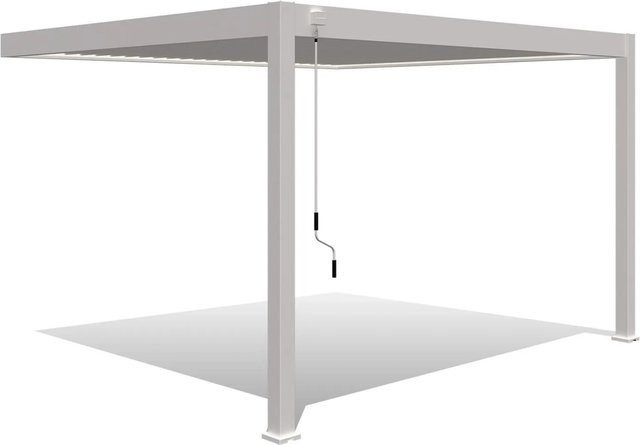 Weide Deluxe Aluminium Pavillon mit Lamellendach in Weiß, Wand-Pergola B: 360 cm, T: 400 cm - Bild 1