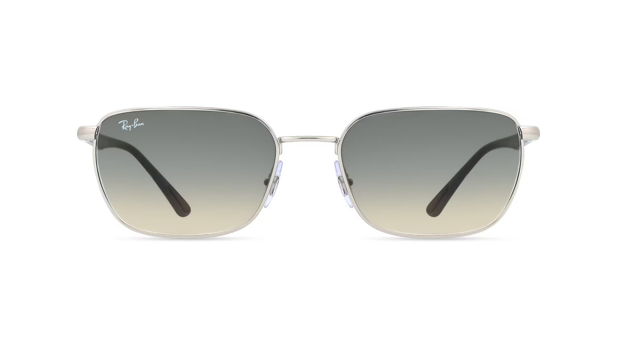 Ray-Ban RB 3684 Sonnenbrille, Vollrand, Quadratisch, Edelstahl, Unisex, Silber, Grau - Bild 1
