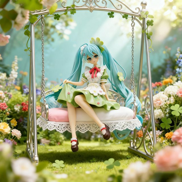 Bandai Hatsune Miku Vierblättriges Kleeblatt Figur, Cup Noodle Press Ornament - Bild 1