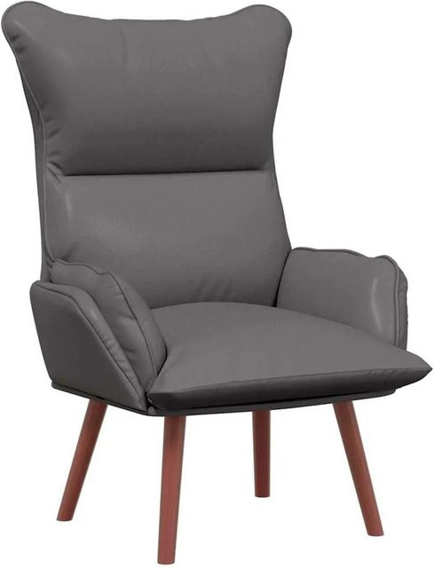 vidaXL Relaxsessel Grau aus Kunstleder mit Schaumstoff und Metallrahmen, B/T/H: 69 x 74 x 93 cm - Bild 1