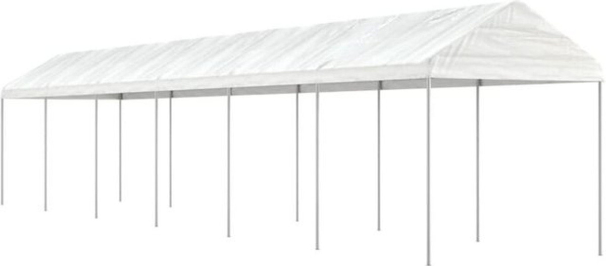 Vidaxl Pavillon mit Dach in Weiß aus Kunststoff und Stahl B: 13,38 m, T: 2,28 m, H: 2,69 m - Bild 1