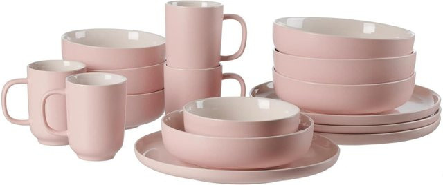 Ritzenhoff & Breker Kombiservice Jasper aus Stoneware, 16-teilig, Pink - Bild 1