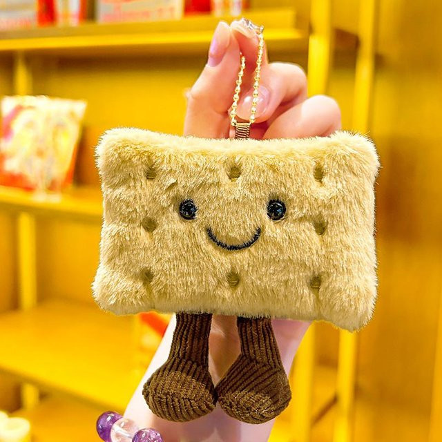 Schlüsselanhänger Brioche-Brot und Käse, helles Khaki, Unisex - Bild 1
