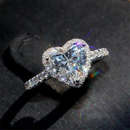 My fine jewelry Verlobungsring, Zirkonia, Messing, Silber, Damen