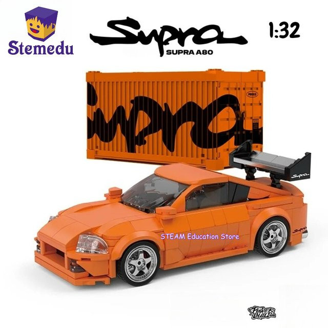 Stemedu City Supra Speed Racing Auto Bausteine Modell A80 JDM Supercar in Orange mit Display Box - Bild 1