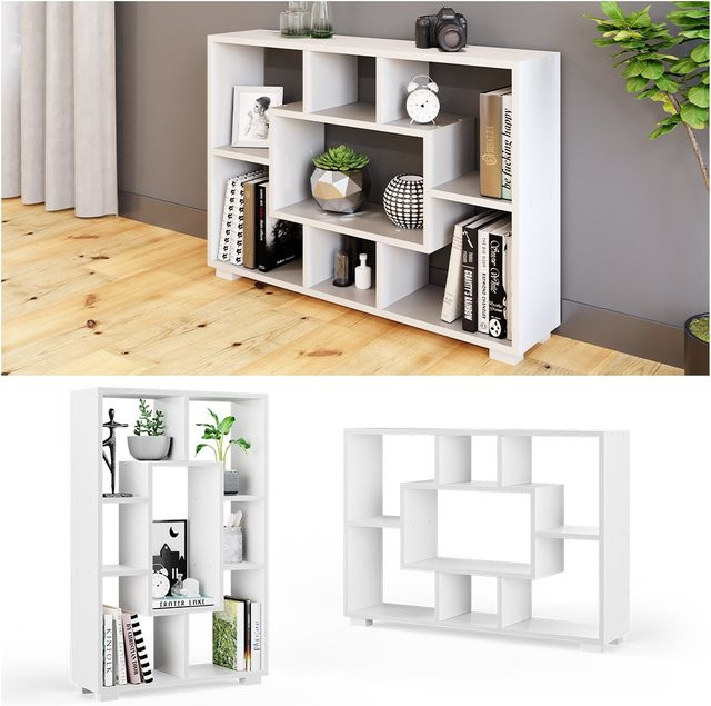Vicco Raumteiler Domus 7 Bücherregal mit 7 offenen Fächern in Weiß - Bild 1