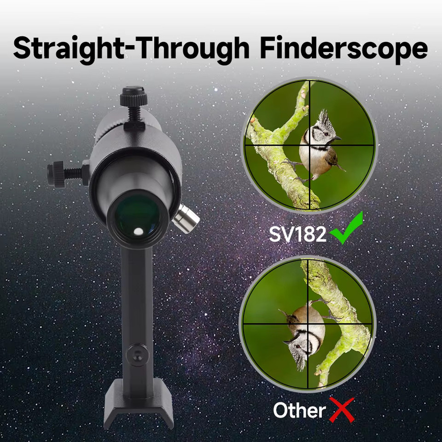 SVBONY SV182 Sternfinder Teleskop mit Ständer, Achromatisches 2-Element-Linsendesign, Schwarz - Bild 3