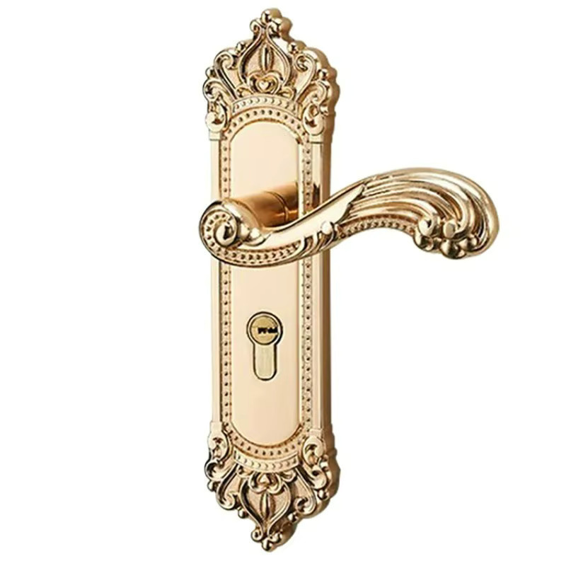 Europäisches Innentürschloss in Gold, geräuschloses Raumschloss für Schlafzimmer und Holztüren mit geteiltem Griff - Bild 2