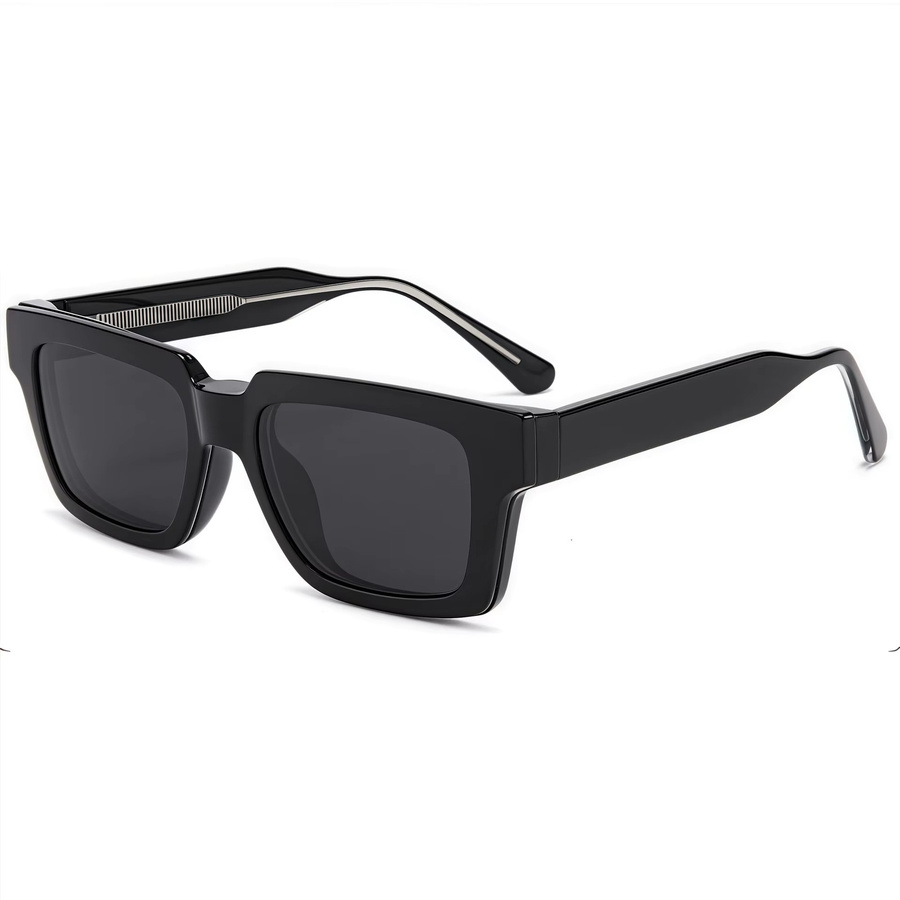 CCspace 2-in-1 Sonnenbrille Clip-On, Herren, Vollrand, Square, Schwarz, Kunststoff - Bild 3