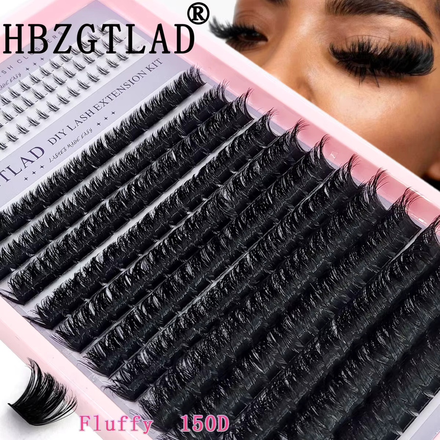 AMSDCN Volumen-Wimpern-Cluster, Einzelwimpern-Verlängerungen mit Spikes, Unisex - Bild 3