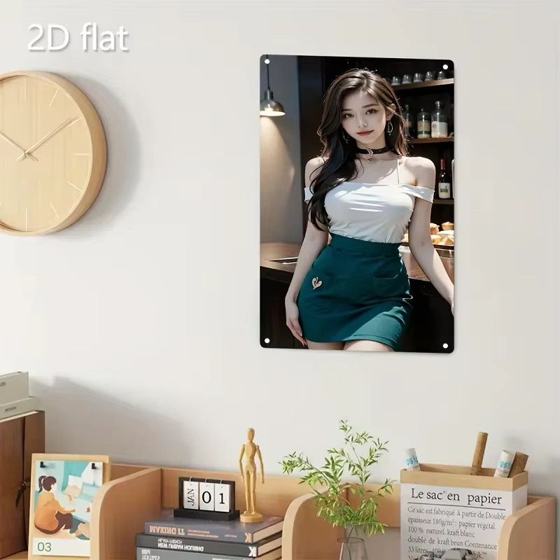 CIFBUY Wandkunst Koreanische Frau aus Metall, Rechteckiges Metallschild in Multicolour - Bild 4