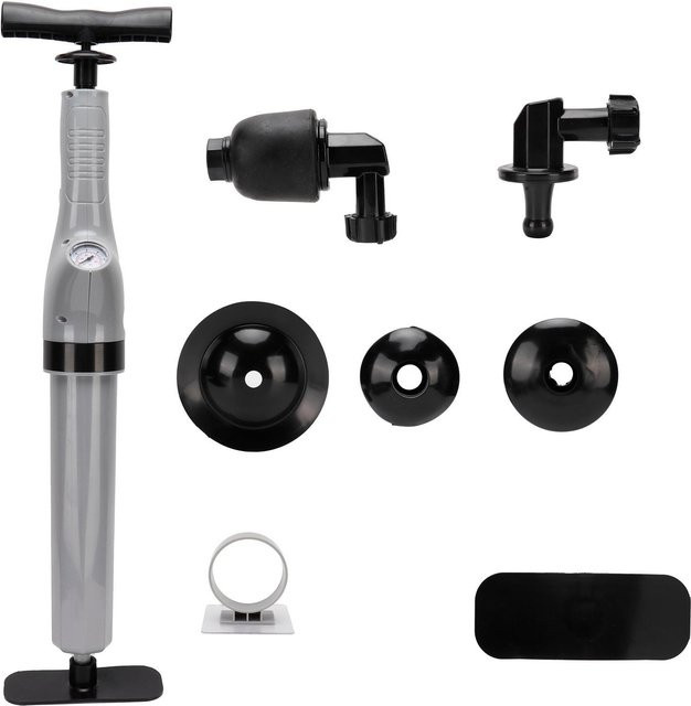Koogeelife 9 in 1 Luftdruck Pümpel Set zur Rohrreinigung für Toilette und Küchenspüle, Grau - Bild 1