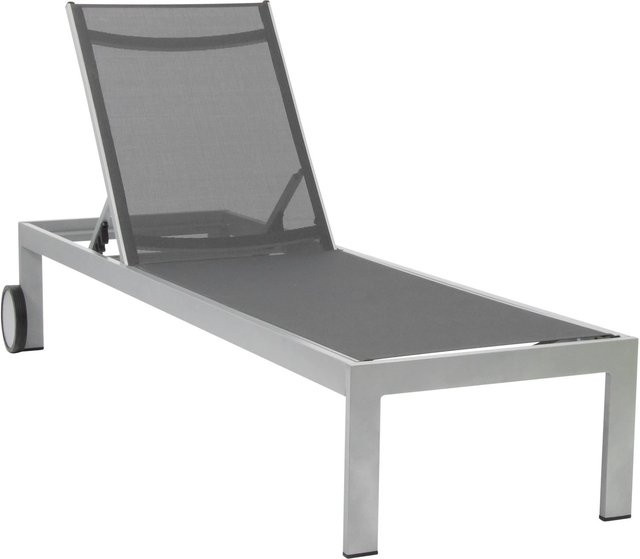 Acamp Klappliege Rimini aus Aluminium und Textilene in Platin-Graphit, B/T/H: 198 x 60 x 35 cm - Bild 1