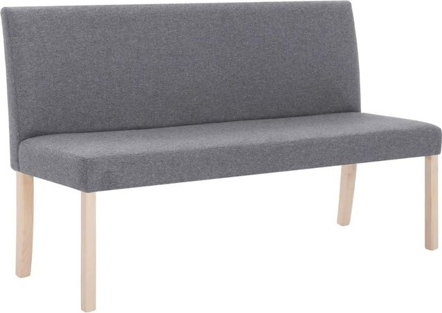 vidaXL Sitzbank aus Kiefernholz und Polyester in Hellgrau, Breite: 139,5 cm, Tiefe: 54 cm, Höhe: 85,5 cm - Bild 1