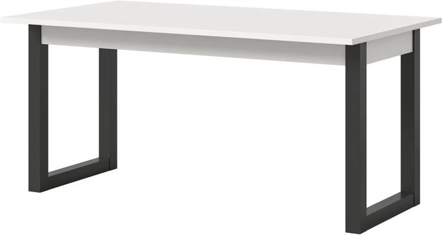 Inn.Furn Esstisch Eldon aus MDF und Metall, ausziehbar, Farbe Weiß und Grau, B/T/H: 150 x 90 x 76 cm (ausziehbar auf 190 cm) - Bild 1
