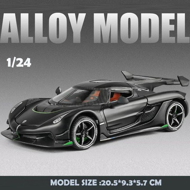Linyi toy car Jesko Sportwagen Modell, 1:24 Skala, Metallguss, mit Licht und Sound, ab 4 Jahren - Bild 1