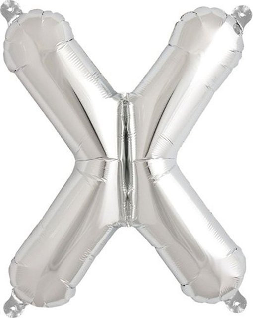 Rico Design Folienballon Buchstabe X in Silber, Höhe: 36 cm - Bild 1