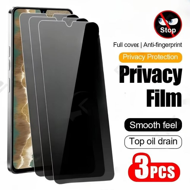 Xiaomi Anti-Spionage Displayschutzfolie aus gehärtetem Glas für Redmi Note Serie 15 Pro 5G 14 13 12 11 10 11S 4G 10S 15C 14C 13C 12C 10C A3 - Bild 1