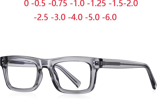 GSjiaxin Myopie-Brille, quadratisch, Vollrand, Kunststoff, transparent grau - Bild 1