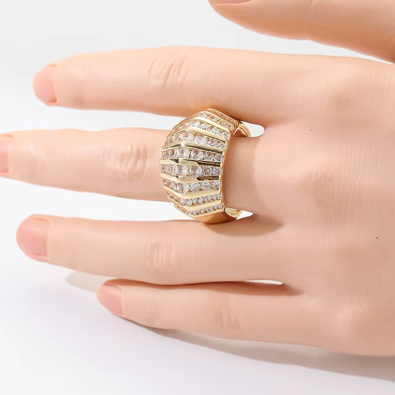 YoYo Verlobungsring, Gold, Zirkonia, Vintage, Unisex - Bild 2