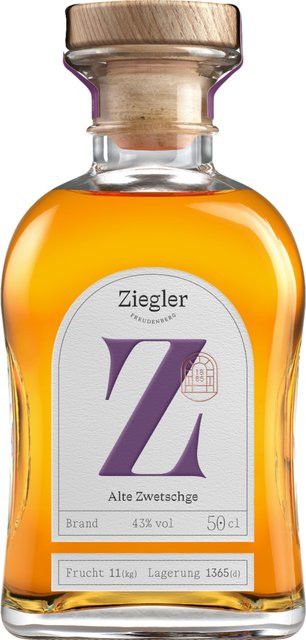 Ziegler Alte Zwetschge Brand, Deutschland, 43% Vol., 0,5 l - Bild 1