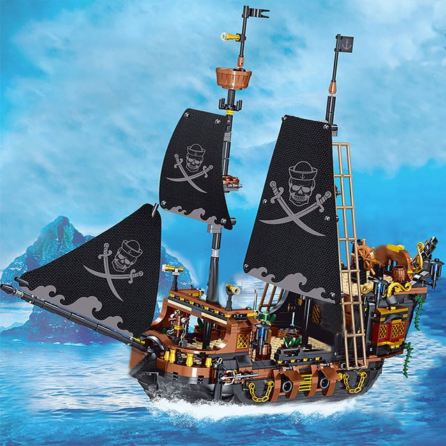 AMAZINGBLOKS Piratenschiff-Bausteine, Segelboot-Modell, Bausteine, Piraten - Bild 1