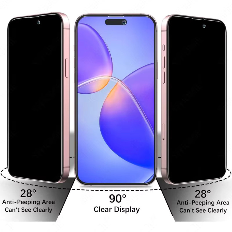 SFHOMIE 3er-Pack Anti-Spionage Displayschutzfolie aus gehärtetem Glas für iPhone 11 12 13 14 15 16 17 Pro Max Plus und 16e 17 Air 17e - Bild 2