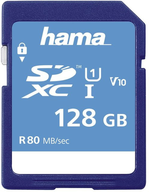 Hama SDXC Speicherkarte Class 10 UHS-I 128GB Blau 90MB/s - Bild 1
