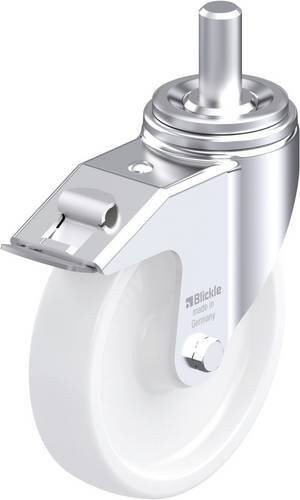 Blickle Stahlblech-Lenkrolle LHZ-SPO 201G-FI in Weiß mit Kunststoffrad, Durchmesser: 200 mm, Tragfähigkeit: 900 kg - Bild 1