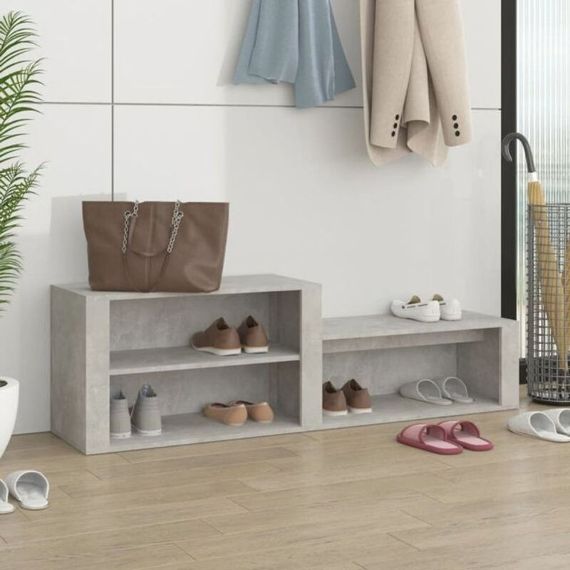 Schuhschrank Vidaxl in Grau aus Holzwerkstoff, Modern, B/T/H: 150 x 35 x 45 cm - Bild 1